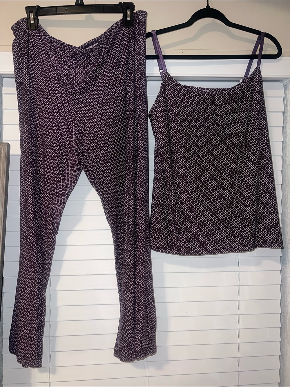 George Purple Geometric Cami and Pajama Set